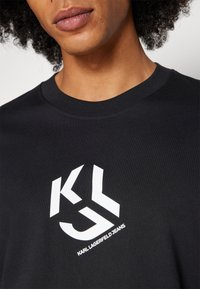 Karl Lagerfeld Jeans LONG-SLEEVED MONOGRAM - Top s dlhým rukávom - black