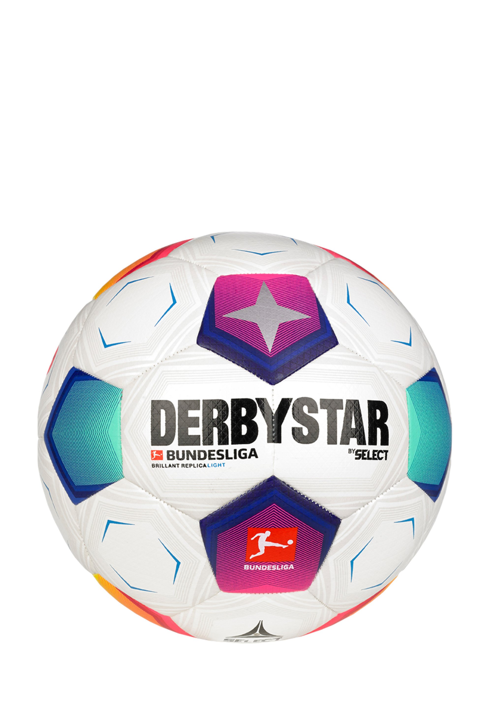Ballon Derbystar Bundesliga Brilliant Replica Light V24 – 32 Panneaux, PU, Structure Diamant