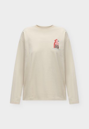 Topshop, TSPREMIUM PRINTED - Μπλούζα με μακριά μανίκια - bleached sand detail/maison palm