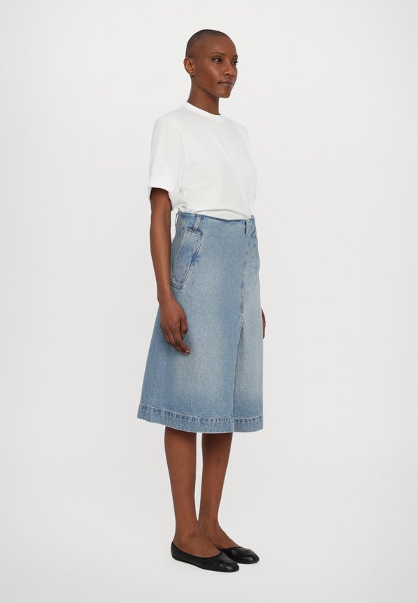 WRAP DETAIL SKIRT - Denim skirt2