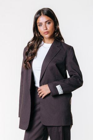 MIMMI SOLID DOGTOOTH SINGLE BREASTED - Kort kåpe / frakk - brown