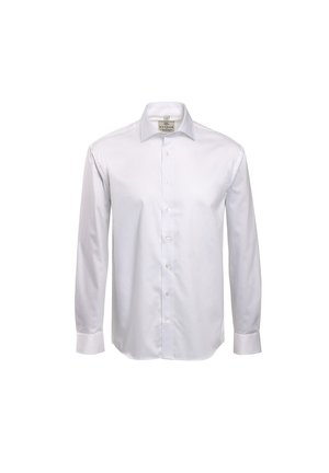 Witte langesleeve button-up shirt van gladde stof, met een klassieke kraag, knoopsluiting aan de voorzijde en manchetten met één knoop.