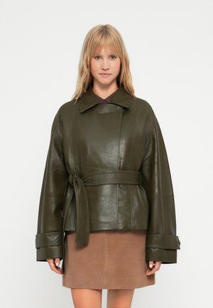 YASLIBBO JACKET - Δερμάτινο μπουφάν - teak