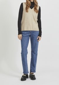 VILA Stickad tröja - beige