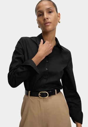 Marks & Spencer Cotton Rich FITTED WORKSHIRT - Overhemdblouse - black