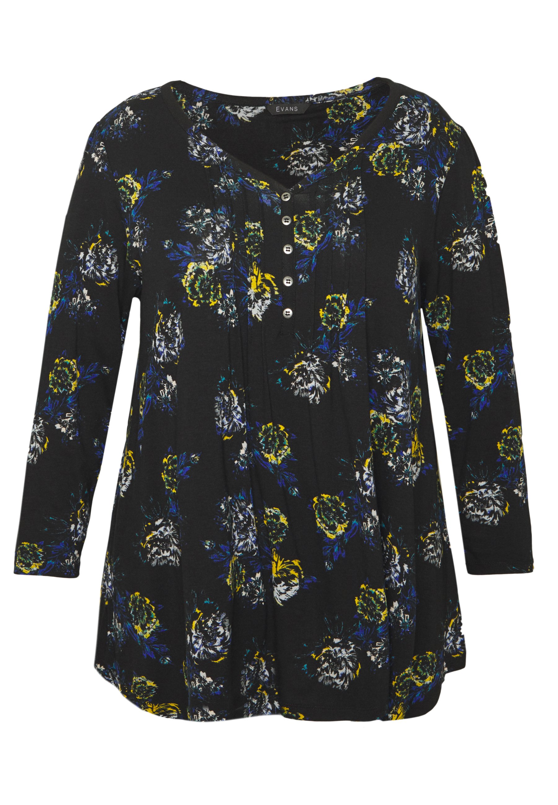 Evans BOUQUET FLORAL PRINT PINTUCK Blouse black Zalando.nl Cotton On MOCK NECK FRILL SLEEVE Blouse black Zalando.nl