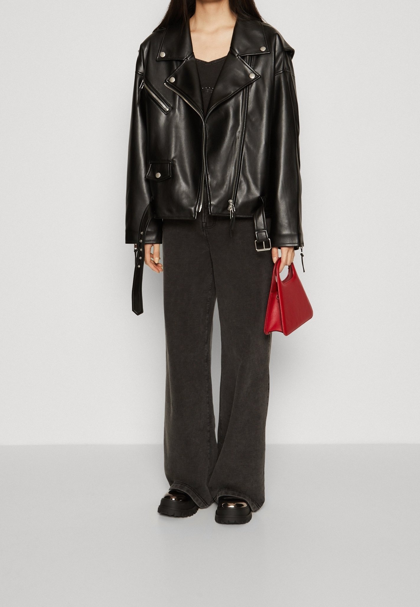 Good American Faux leather jacket - black - (Pre-owned) - Zalando