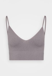 ONLVICKY GLITTER SEAMLESS - Topp - beige/silver