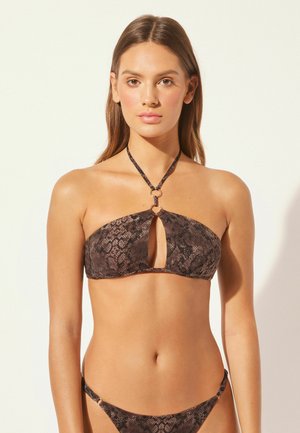 BROWN SNAKE - Bikini top - e brown