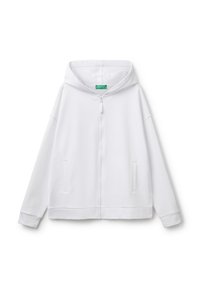 United Colors of Benetton WITH HOOD - Felpa con zip - white