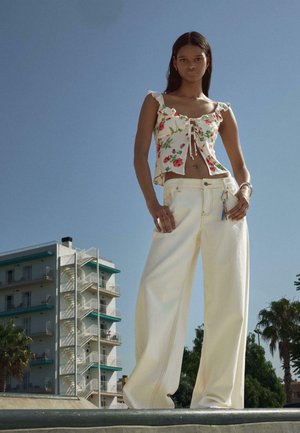 STRAPPY TEXTURED - Bluză - brown off-white