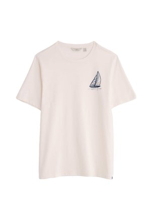Seasalt Cornwall, LOGGERHEAD - T-Shirt print - white sailboat sketch chalk