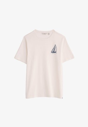 Seasalt Cornwall, LOGGERHEAD - T-Shirt print - white sailboat sketch chalk