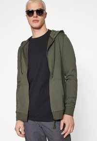 AllSaints BRACE ZIP HOODY - Felpa con zip - dark ivy green