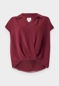 CAP SLEEVE WRAP - Blouse - deep rouge