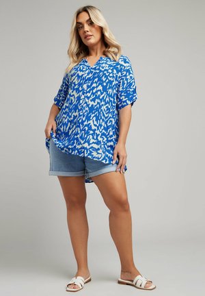 ABSTRACT SHORT SLEEVE - Blouse - blue