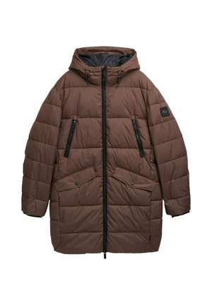 Ruda paminta striukė su gobtuvu, dviem šoninėmis užtrauktukų kišenėmis ir snapeliu priekyje. Pagaminta iš tekstūruoto audinio su lygiu pamušalu.