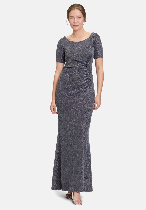 IM GLITZER-LOOK - Jerseykleid - dunkelblau grau