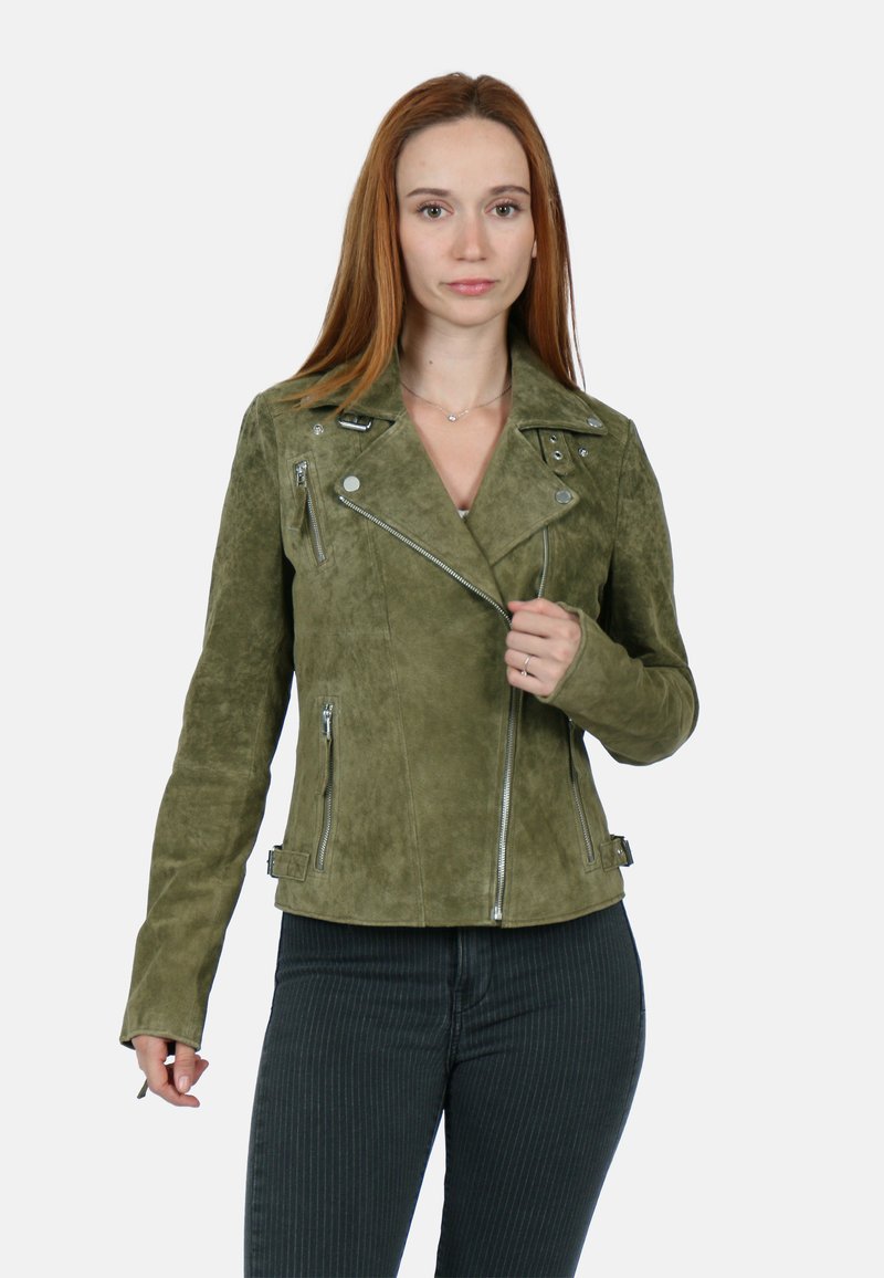 Freaky Nation BIKER PRINCESS - Lederjacke - moss