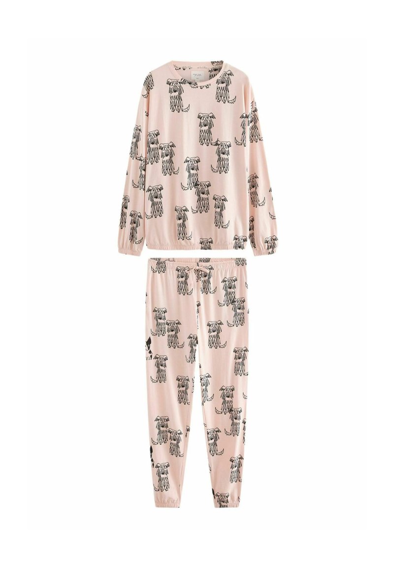 Next TALL - REGULAR FIT SET - Pyjama - ecru cream sketchy dog