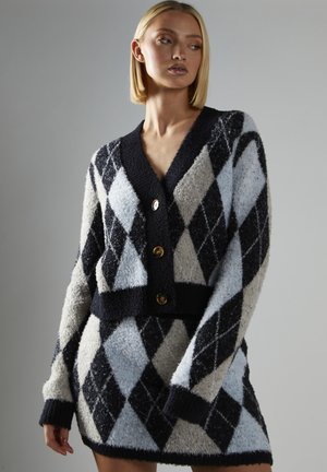 BUTTON-DOWN - Cardigan - black multi argyle