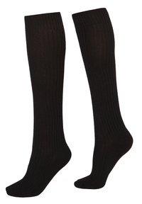 RIBBED LONG - Kniestrümpfe - black