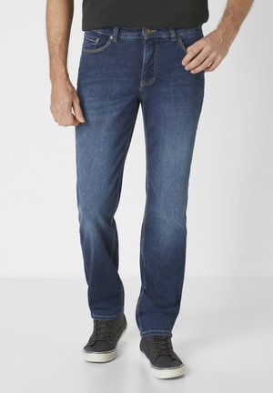 PIPE MIT MOTION & COMFORT STRETCH - Jeans Straight Leg - medium blue od brown used moustache