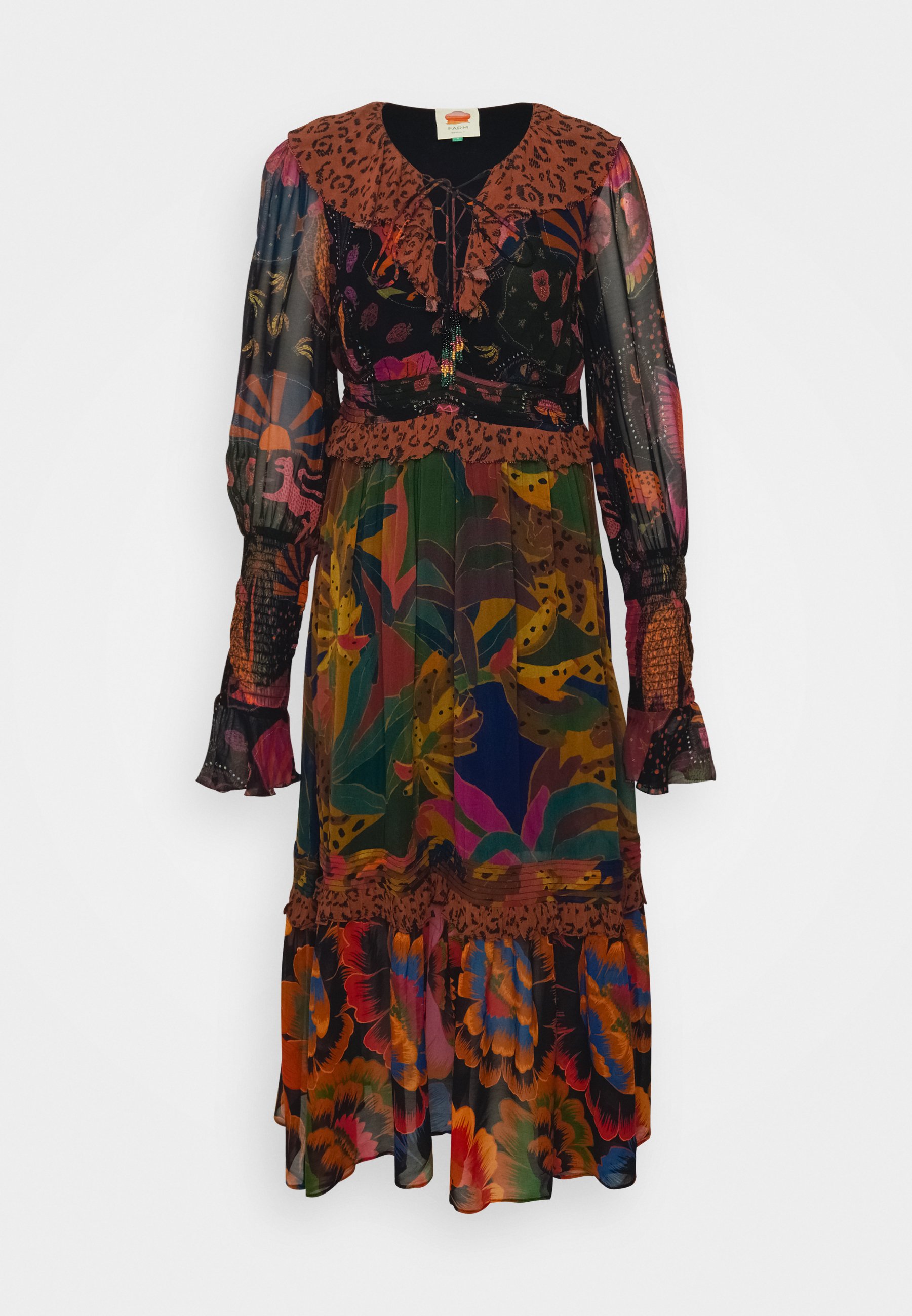 Farm Rio MIXED LEOPARDS JUNGLE MIDI DRESS - Jurk -  multi-coloured/meerkleurig - Zalando.nl