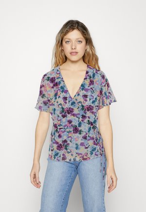 VILA VILYBA WRAP - Bluză - kentucky blue/multi-coloured