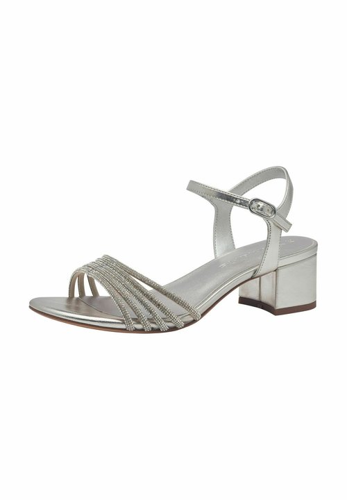 Sandales Marco Tozzi Argentées Talon Plat - Taille 40 (US 8.5) - Nylon Et Caoutchouc - Neuf Avec Emballage