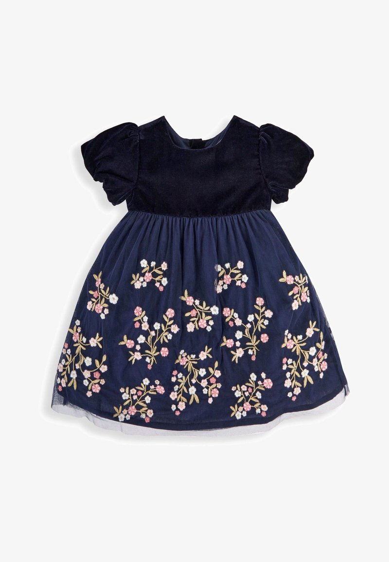 JoJo Maman Bébé FLORAL EMBROIDERED - Cocktailklänning - navy