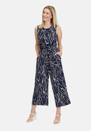 Betty & Co MIT BINDEGÜRTEL - Jumpsuit - dark blue/lilac