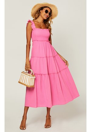 STRAPPY TIERED - Day dress - pink
