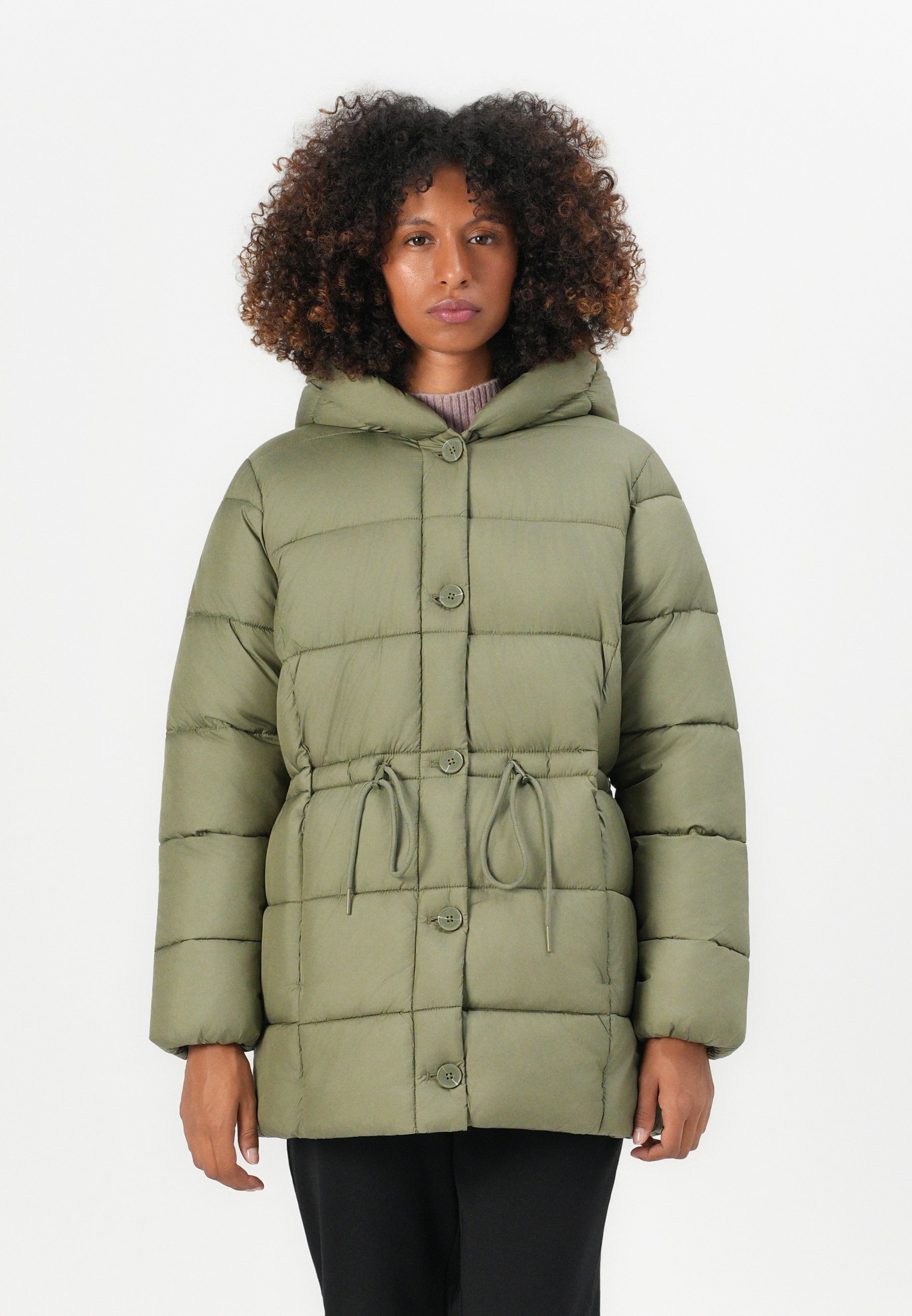 TOM TAILOR DENIM PUFFER JACKET - Winter coat - light dusty olive