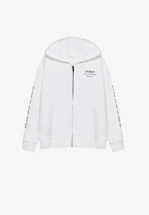 Hoodie met rits - gebroken wit