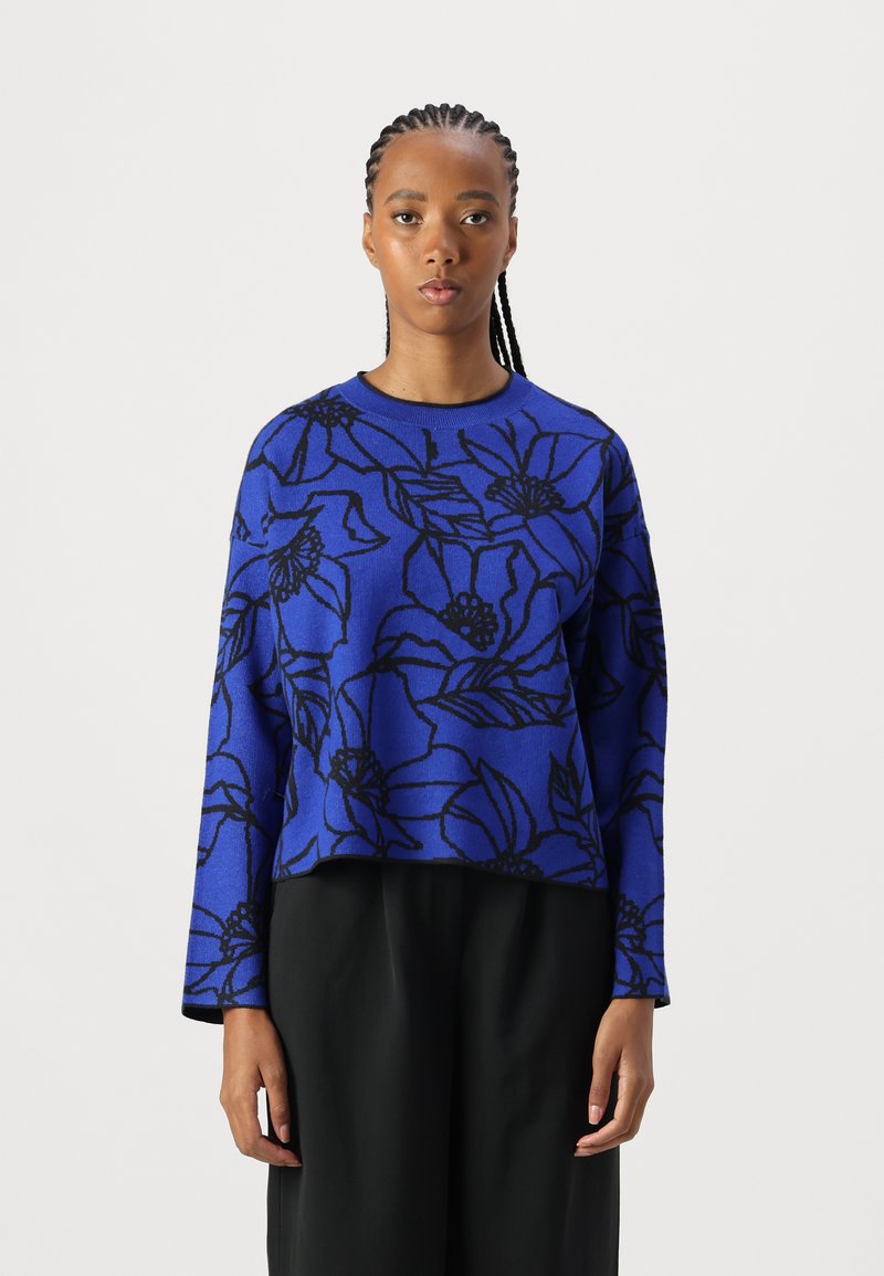 Vero Moda VMNEW FLORA O NECK LOOSE - Džemperis - surf the web/black