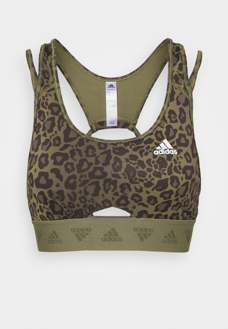 adidas Performance BRA - Sutiã desportivo de suporte médio - multicolor/focus olive
