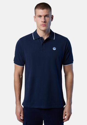 MIT LOGO-KRAGEN - Polo shirt - blau