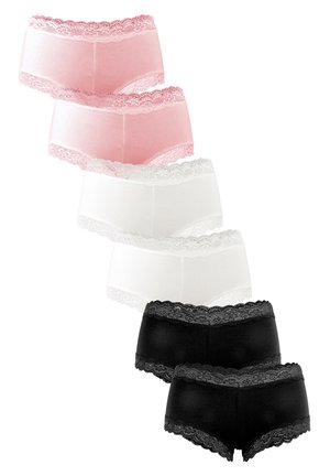 6ER PACK HIPSTER PANTIES MIT SPITZE UND LEICHTEM STRETCH-ANTEIL - Briefs - rosa/weiß/schwarz