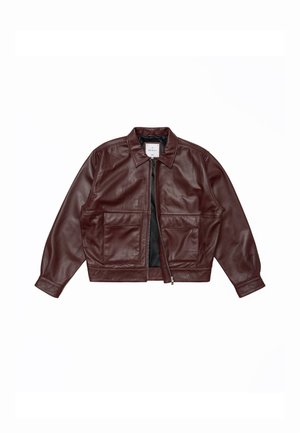 Edwin, DOGMA JACKET - Leather jacket - brown burgundy
