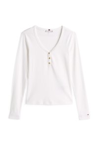 SLIM HENLEY SCOOP - Maglietta a manica lunga - ecru