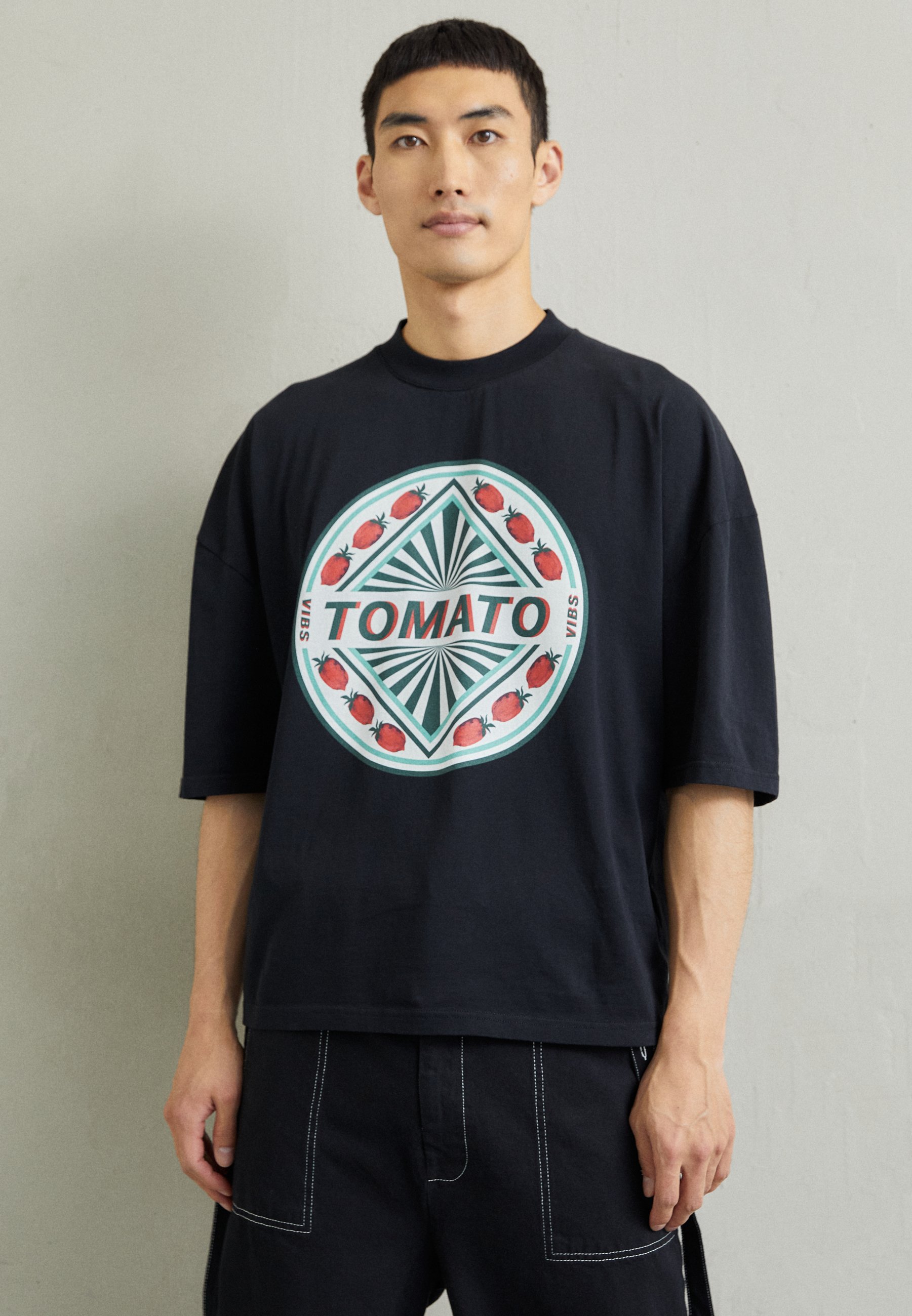 Henrik Vibskov VIBS PATCH BIG TEE - Print T-shirt - caviar/black 