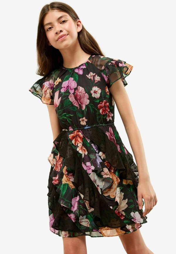 REGULAR FIT - FLORAL PRINT RUFFLE SLEEVE  - Cocktailkleid/festliches Kleid