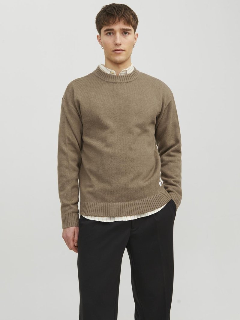 Jack & Jones - JJEJACK CREW NECK SN - Svetr - otter, Zvětšit