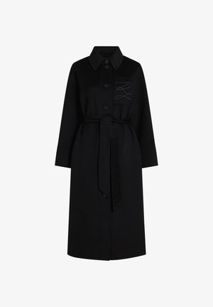 KARL LAGERFELD, LONG SOFT WOOL COAT - Κλασικό παλτό - black