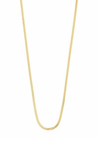 Halskæde i guldfarvet metal med et glat, rundt design. Har en fleksibel, slank form med en poleret finish uden pynt.