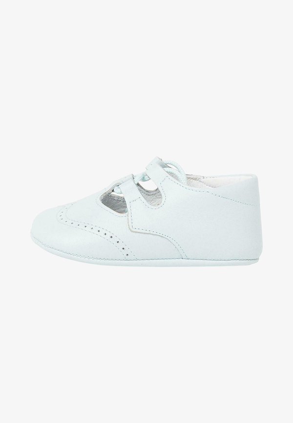 ZAPATO INGLESITO BEBÉ DE PIEL – Lauflernschuh – celeste
