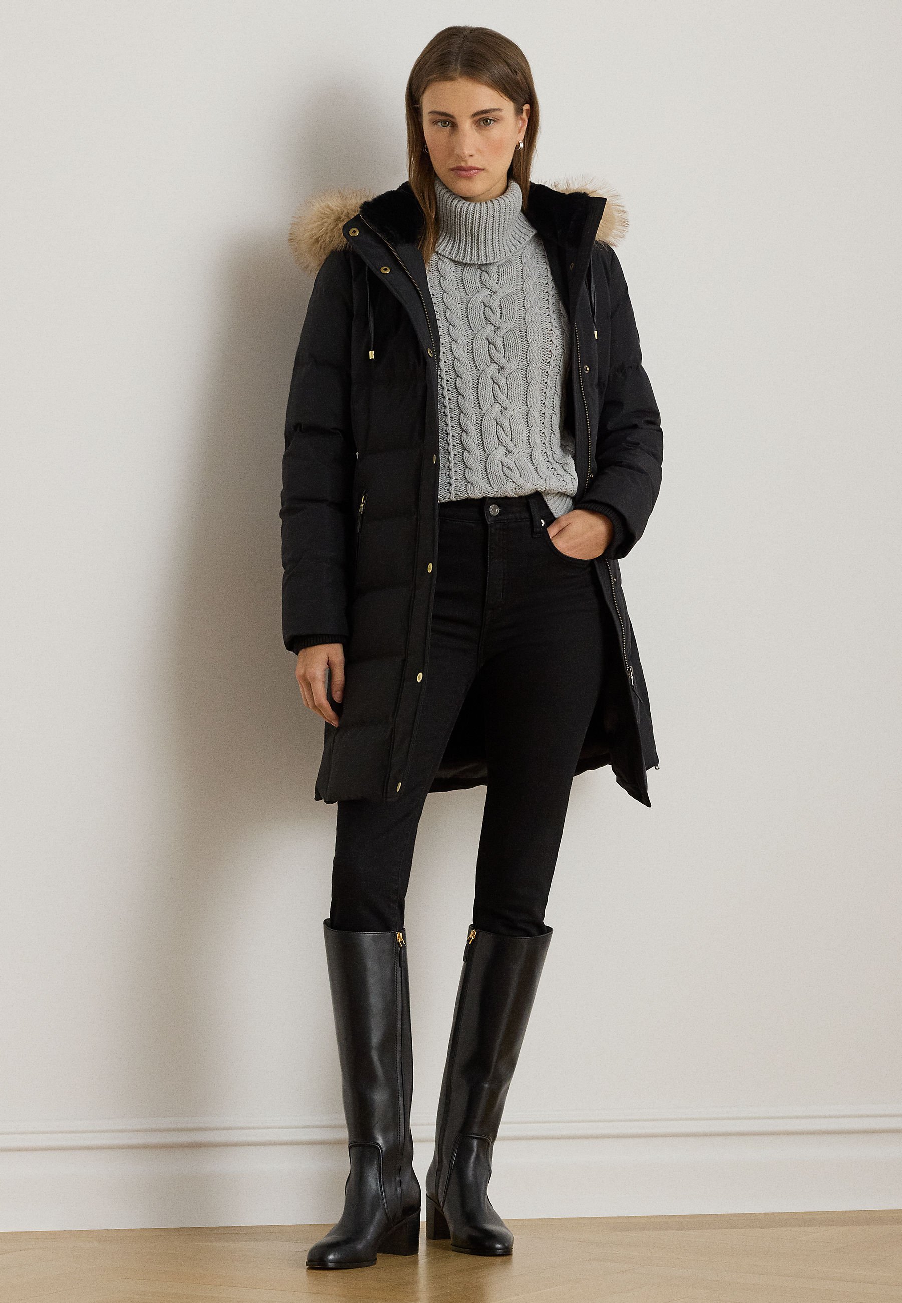 Lauren Ralph Lauren FAUX FUR TRIM HOODED DOWN COAT - Down coat