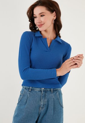 SLIM FIT - Tops ar garām piedurknēm - royal blue