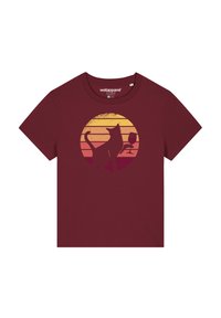watapparel SUNSET KATZE - T-shirt imprimé - burgundy